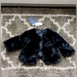 Black faux fur fully lined jacket